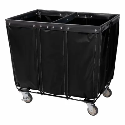 ROYAL BASKET TRUCKS Basket Truck: 14.9 cu ft, 42 lb, 36 in L x 26 in W x 33 1/2 in H, Black - Split Compartment Basket Trucks with Mildew-Resistant Vinyl Liner