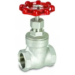 This SHARPE gate valve features a 316 stainless steel bonnet and a CF8M stainless steel wedge. It has FNPT x FNPT connections and a maximum pressure rating of 200 psi (CWP). Suitable for on/off control in general-purpose industrial piping systems handling water, oil, or gas.