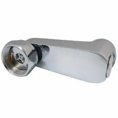 This single-bend supply arm is made of brass with a chrome finish. It has a 1/2"-14 NPT inlet connection and includes mounting hardware. Used to extend the reach of manual faucets in commercial kitchens, laboratories, and industrial wash stations.