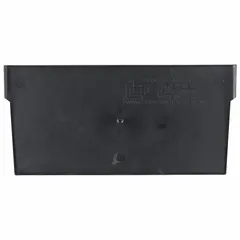 This electrostatic discharge conductive bin divider is designed for use with hanging and stacking bins in static-sensitive work environments. It measures 5 1/2 by 4 inches and is made of black conductive material to dissipate static charges. Compatible with QUANTUM STORAGE SYSTEMS model QSB102 bins.