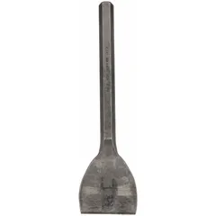 Steel floor chisel designed for wood applications. Overall length: 10 in. Used for prying and scraping floorboards, tiles, and wood materials during demolition or renovation tasks.
