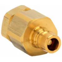 Brass-bodied hydraulic quick-connect coupling plug with 3/8"-18 thread size, rated for maximum flow of 49.21 lpm. Features a nitrile seal for fluid compatibility. Used in hydraulic systems for rapid connection and disconnection of fluid lines under pressure, common in mobile equipment and industrial machinery