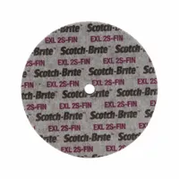 This SCOTCH-BRITE XL-UW unitized wheel is 6 inches in diameter and 1/4 inch wide, with a 3/4 inch arbor hole. It features silicon carbide abrasive in a fine, soft (2) grade, designed for final finishing of stainless steel and nickel alloys. Typical applications include deburring, blending, and polishing surfaces where consistent finish and minimal material removal are required