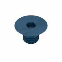 Flat head socket cap screw with M10x1.50 metric thread, 6.5 mm length, and 6 mm hex drive. Made from alloy steel with a blue phosphate finish. Supplied in a 50-piece pack. Designed for countersunk applications where a flush surface is required