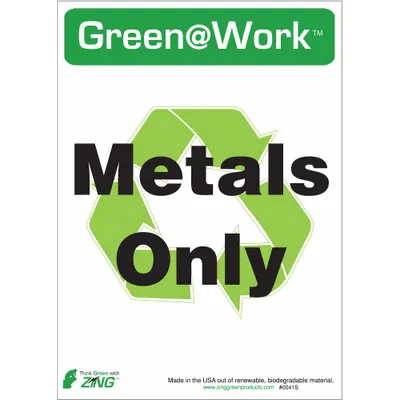 ZING Social Distancing Adhesive Sign: Plastic, Adhesive Sign Mounting, Not Retroreflective - Green@Work: Metals Only Signs