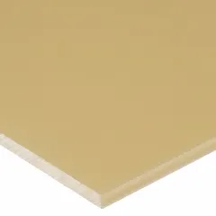 This ABS bar measures 1.5 in thick, 6 in x 24 in, in an opaque beige finish. It has a tensile strength of 6,200 psi and an impact strength of 5.6 ft-lb/in. Commonly used for machining, jigs, fixtures, and prototypes in industrial settings.