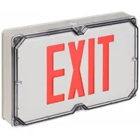 Exit Sign: With Battery Backup, Red, 1 Faces, Aluminum, Nickel Cadmium, Ceiling, 9 3/8 in Overall Ht (MPN SEWLSRWE)