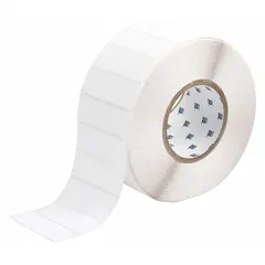 White matte-finish precut label roll with 1 in label height and 3 in label width. Each roll contains 3,000 labels and is compatible with IP Series printers. Designed for thermal transfer printing in industrial environments requiring durable identification.