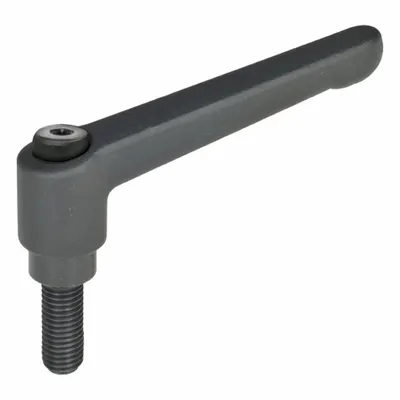 JW WINCO Teardrop-Style Adjustable Handle with Threaded Stud - Teardrop-Style Adjustable Handles with Threaded Stud