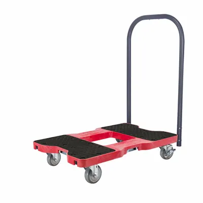 SNAP-LOC 1,500 lb Capacity Red Plastic-Deck Platform Truck with - Load-Securing Plastic-Deck Platform Trucks with E-Track Fittings