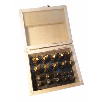 Dayton End Mill Set: Square, 20 Pc, High Speed Steel, TiN Coated, 2_4 Flute - High-Speed Steel Square End Mill Sets
