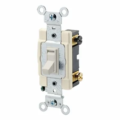 LEVITON Wall Switch: Toggle Switch, 4-Way, Maintained, Light Almond, 120/277V AC - Toggle Wall Switches
