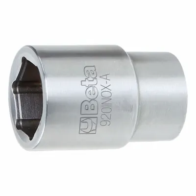 BETA Socket: 1/2 in Drive Size, 30 mm Socket Size, Hand, 6-Point, Stainless Steel - 1/2" Drive Stainless Steel Hand Sockets