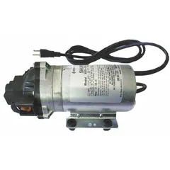 This SHURFLO pump is a replacement unit for beverage water booster systems. It operates on 115V AC with 1/3 hp and delivers a maximum flow rate of 1.6 gpm. Connections are 3/8 in NPTF inlet and 3/8 in FNPT outlet. Used to maintain consistent water pressure in commercial beverage dispensing applications.