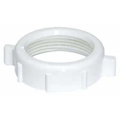 OEM Nut: Plastic, White, 1 1/4 in Nominal Pipe Size, Slip, 10 PK - Drain Connecting Nuts, Washers & Gaskets