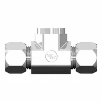 WEATHERHEAD Compression Tee Fitting: 1/4 in OD x 1/4 in OD x 1/4 in Pipe Size, 2 1/16 in Overall Lg (MPN 7655X04X04X04)