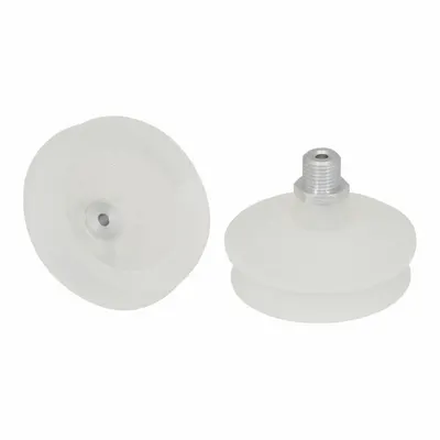 SCHMALZ Vacuum Pad Assembly: Bellows, 1.5 Folds, G1/4 in Vacuum Port, 68 mm Pad Dia - Bellows Type Food-Safe Vacuum Pad Assemblies