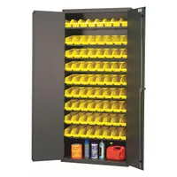 QUANTUM STORAGE SYSTEMS Bin Cabinet: 36 in x 18 in 78 in, 9 Shelves, 72 Bins, Yellow, Solid, Gray (MPN QPR-101YL)