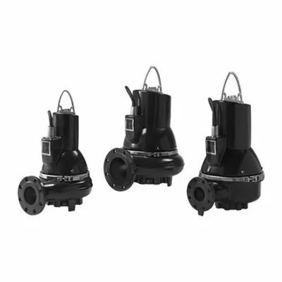 Grundfos Sewage Ejector Pump: Cast Iron, Three Phase, 15 hp, 230 to 460V AC, 121.7 ft Max. Head - Non-Clog Sewage Ejector Pumps