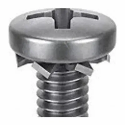 SEMS Screw: External Tooth, #6-32 Thread Size, 1 in Lg, Stainless Steel, Passivated - Machine Screws with External Tooth Lock Washers