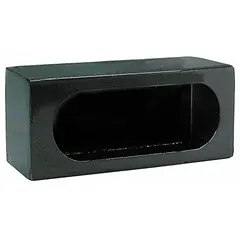 Steel light box in black finish, 8 in length, 3 in height, 3 in width. Used to mount auxiliary lighting on trucks, trailers, or industrial vehicles in material handling, construction, and fleet maintenance applications.