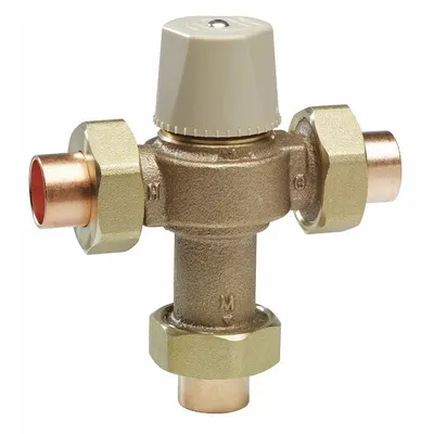 WATTS LFMMV-M1-US Point-of-Use Thermostatic Mixing Valve, 1 in, Brass - Point-of-Use Mixing Valves