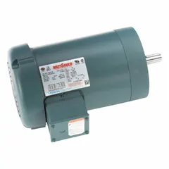 C-Face 3-phase AC motor with totally enclosed fan-cooled enclosure. Delivers 2 hp at 3490 RPM on 60 Hz power. Operates on 230/460V AC with full-load current of 2.4 A. Suitable for continuous-duty applications such as pumps, fans, conveyors, and compressors in clean, non-hazardous environments.