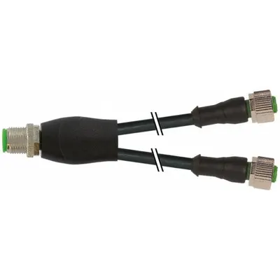 MURRELEKTRONIK M12 Male to (2) M12 Female Y-Distributor Cordset - M12 to M12 Y-Distributor Cordsets with PVC Jacket for Flexing Applications