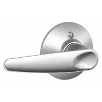 Dummy lever lockset for doors not requiring latching, such as closets or double-door applications. Features a satin chromium-plated brass finish in the Jazz style. ADA compliant. Not ligature-resistant. No visual indicator