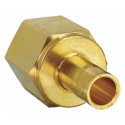 PARKER 6FA6N-B Double-Ferrule Brass Compression Fitting, 3/8 in OD x 3/8 in FNPT - Double-Ferrule Brass Compression Fittings