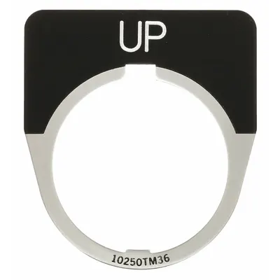 EATON Legend Plate: 30 mm Panel Mounting Size, Half-Round, 1 5/8 in Overall Wd - Push-Button Rings & Plates