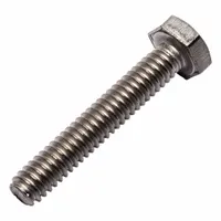 Hex Head Cap Screw: Titanium, Grade 2, Plain, 1/4"-20, UNC, 1 1/2 in lg, Fully Threaded, Inch (MPN 0075758)