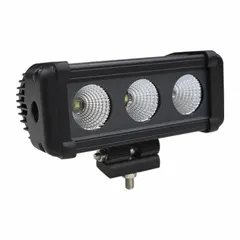 Rectangular LED work light combining flood and spot beam patterns. Black housing with permanent bracket installation. Electrical connection via blunt cut wires. Suitable for auxiliary lighting on vehicles and equipment in off-road, construction, and industrial settings.