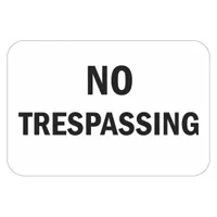 Reflective No Trespassing Sign: Aluminum, Mounting Holes Sign Mounting, Diamond Grade (MPN T1-3094-DG_18x12)