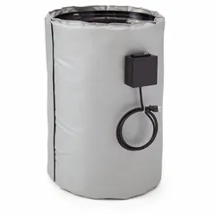This 1600 W drum blanket heater is designed for 55-gallon drums, providing a temperature range of 50°F to 450°F. Rated IP40 for indoor use, it is suited for applications such as viscosity control, freeze protection, or material warming in industrial settings. Operates on 230V AC.