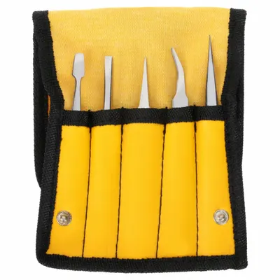 OEM Tweezer Set, Stainless Steel, Flat/Point and Curved/Straight Tips, 18.473 - Tweezer Sets
