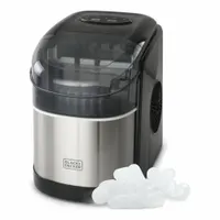 BLACK & DECKER Ice Machine: Top Hat, 26 lb Ice per Day, Air Cooled, 13 in Ht, 9 1/2 in Wd (MPN BIMH326S)