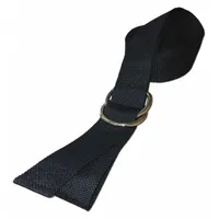 This 8 ft polypropylene crossbody strap features a metal double D-ring buckle in black. Designed for use with backboards and stretchers, it provides a secure fastening solution during patient transport