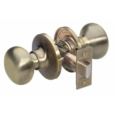 MASTER LOCK BC0405BOX Passage Knob Lockset, Brass, Biscuit Style - Passage Knob Locksets