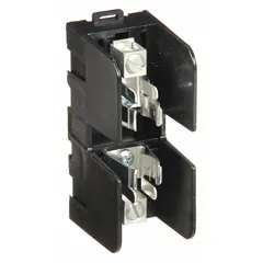 This MERSEN fuse block is a 1-pole, open block design rated for 600 V AC. It accepts UL Class T fuses and uses box lug terminals for secure wire connections. The non-indicating design has no blown-fuse indicator. Typical applications include panel boards, switchgear, and motor control centers requiring high-current protection.