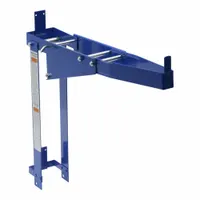 This steel workbench is designed for use with pump jack scaffolding systems. It provides a stable platform for tools and materials during elevated work. Overall dimensions: 5.76 in height, 9.8 in width, 25.7 in depth