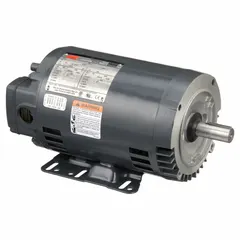 Open Drip Proof (ODP) 3-phase AC motor with C-Face and rigid base mounting. Rated 2 hp, 3515 RPM at 60 Hz, 230/460V AC, full load current 7.4/3.7 A. Suitable for pumps, fans, conveyors, and compressors in industrial environments.