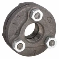 Cast iron flat flange with 1-1/4 in male NPT threaded connection, Class 125, rated for 175 psi maximum operating pressure. Used to connect pipes in water, steam, gas, and oil systems in industrial plants, refineries, and commercial buildings