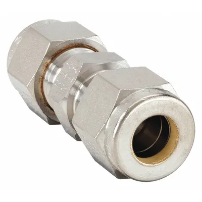 PARKER Double-Ferrule Stainless Steel Union: 1/16 in OD x 1/16 in OD - Double-Ferrule Stainless Steel Fittings