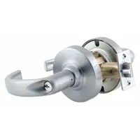 SCHLAGE ND Sparta Office Lever Lockset in satin chromium-plated cast zinc finish. ADA compliant for accessible lever operation. F109 function allows key-locking from outside while inside lever always opens. Suitable for commercial office doors requiring privacy and security