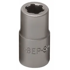 This 1/4" drive Torx Plus hand socket features an E8 size with a 6-point configuration and standard depth. It is designed for manual fastening and loosening of Torx Plus fasteners. The socket has a rust-resistant finish.