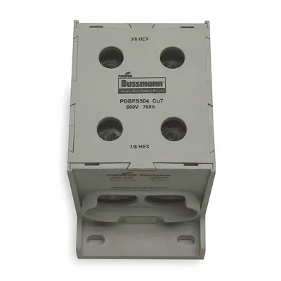 BUSSMANN Power Distribution Block: Finger-Safe, Lug, Lug - Finger-Safe Blocks with Lugs