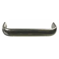 Fixed, non-recessed pull handle made of aluminum with a silver dull finish. Features threaded holes for #10-32 screws and a 0.28 in grip thickness. Suitable for use on industrial cabinets, enclosures, and machinery doors where a secure, flush-mounted handle is required