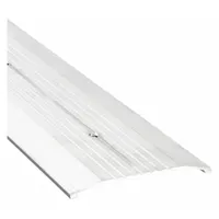 This 4 ft aluminum saddle threshold provides a transition between flooring surfaces at doorways. The fluted surface helps shed water and debris, suitable for commercial and industrial entrances