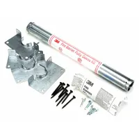 Round firestop passthrough for cables rated for 4-hour fire protection. Overall length 12 in, width 1 in. Includes two mounting plates. Used to maintain fire-resistance ratings where cables penetrate walls or floors
